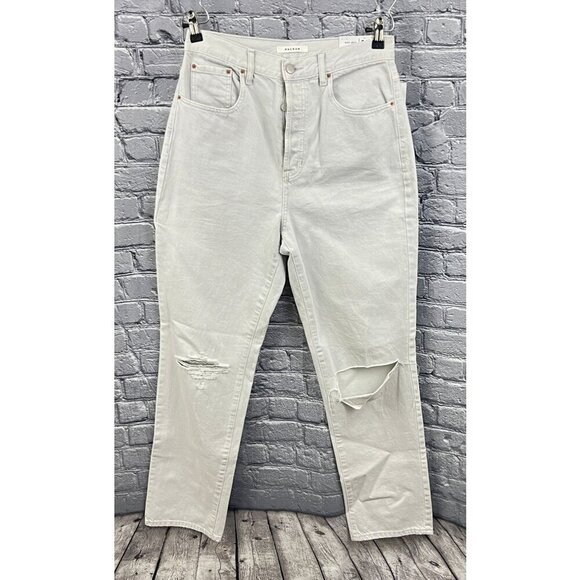 PacSun  Washed White  Distressed Dad Jeans Button Fly  Size 29 100% cotton - Picture 1 of 11
